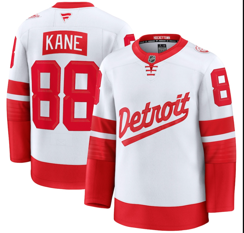 Men Detroit Red Wings #88 Patrick Kane Fanatics White 2025 NHL Stadium Series Premium Player Jersey->detroit red wings->NHL Jersey